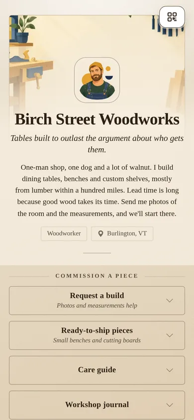 lockedin.me/birch-street-woodworks, a page made on Lockedin
