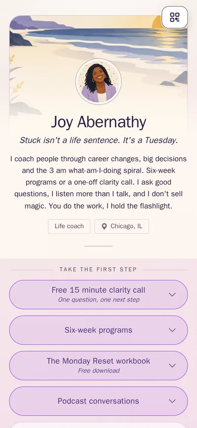 lockedin.me/joy-abernathy, a page made on Lockedin