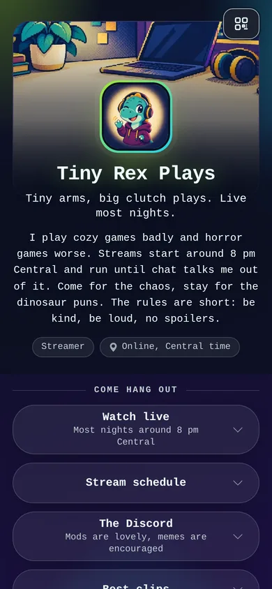 lockedin.me/tiny-rex-plays, a page made on Lockedin