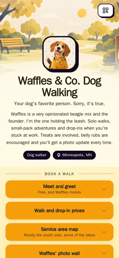 lockedin.me/walks-with-waffles, a page made on Lockedin